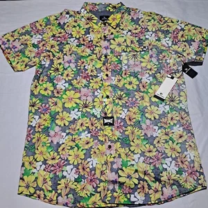 RIP CURL Men's Large Button-Up Shirt Floral Print Colorful Flowers NWT - Picture 1 of 12