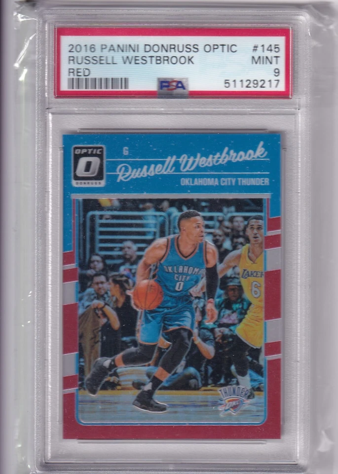 2016-17 Panini Donruss Optic #145 Russell Westbrook Red #/99 PSA 9 - Image 1 of 1