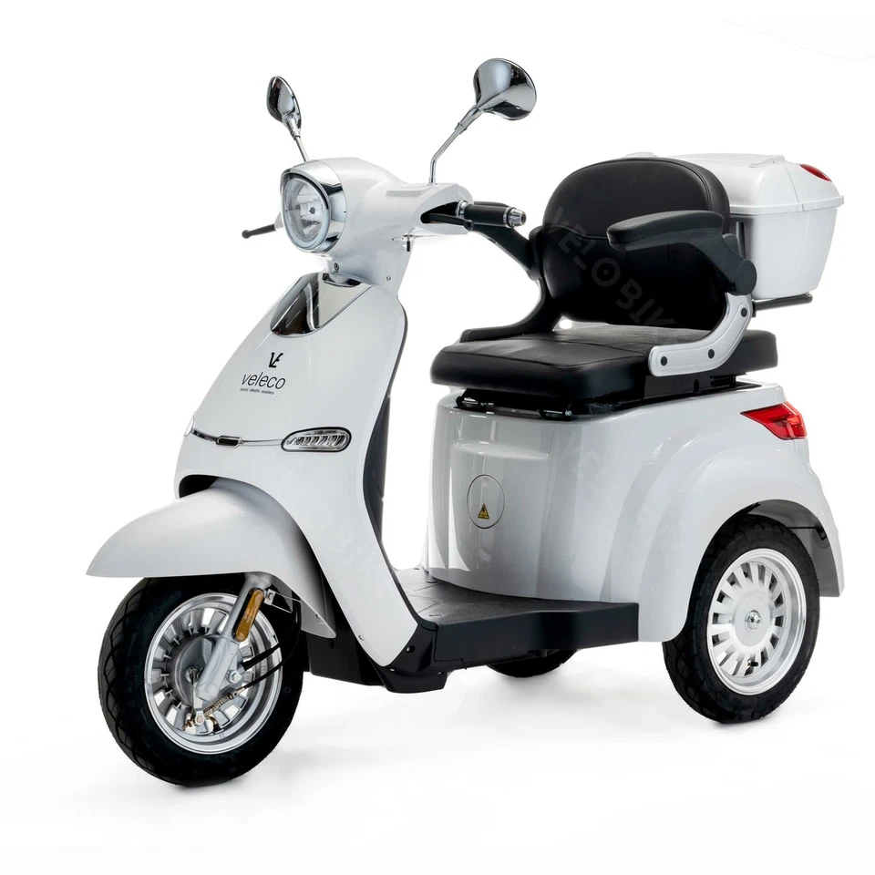 Scooter Eléctrico de 3 Ruedas Mayores Minusvalido 1000W VELECO CRISTAL BLANCO