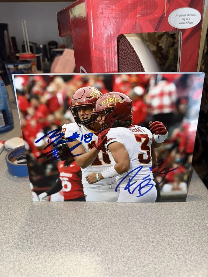 Rocco Becht, Ben Brahmer Signed 8x10 Iowa State Football Cyclones 2024 - Image 1 of 1