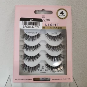 Eylure Falsche Wimpern London Wispy Light #117 Bonus Pack 4er Pack Kleber enthalten - Bild 1 von 5