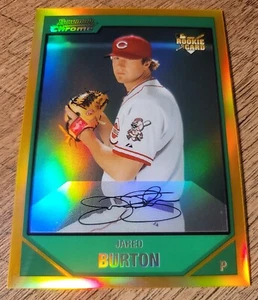 JARED BURTON 2007 Bowman Draft CHROME ORANGE REFRACTOR #ed 03/25 REDS RARE RC SP - Picture 1 of 5