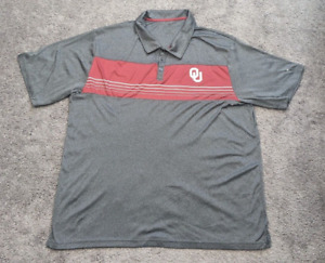Oklahoma Sooners Polo Shirt Mens XXXL Colosseum Short Sleeve Gray