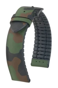 Correa de reloj Hirsch John 22 mm verde camuflaje, longitud L - Imagen 1 de 3