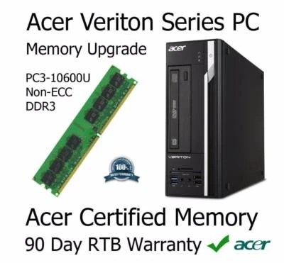 4GB Kit DDR3 Memory Upgrade Acer Veriton X2610G SFF PC Non-ECC PC3-10600 - Image 1 of 2