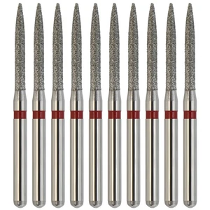 Multi-Use Dental Diamonds Flame Burs 863/012F Fine Grit Friction Grip FG 10 Each - Picture 1 of 12