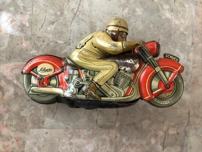 Motociclista Schuco 1012 cuerda de hojalata original de colección zona de Estados Unidos Alemania #4 Foto 1 de 4