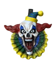 Vintage gruseliger Clown Vacuform 3D Tür Wandbehang geformter Kunststoff Rubine Riss - Bild 1 von 15