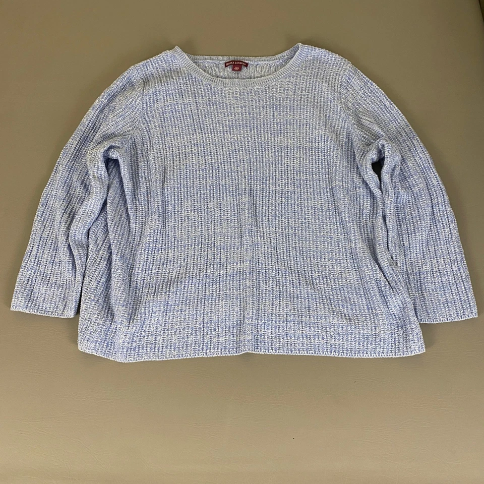 Женский свитер Jessica London большого размера 30/32 синий белый трикотажная хлопковая смесь - Изображение 1 из 4