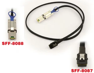 Cordon MiniSAS SFF-8088 vers SFF-8087 - LONGUEUR 1M - Picture 1 of 1