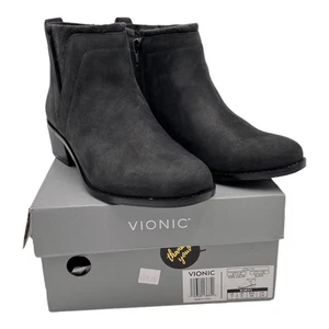 Vionic Women's Joslyn Black Ankle Boot Sz 7 Weather Resistant New In Box - Picture 1 of 13