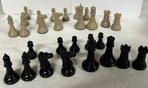 Schachspiel Pattberg Staunton Muster verpackt schwarz blond NICHT KOMPLETT - Bild 1 von 11