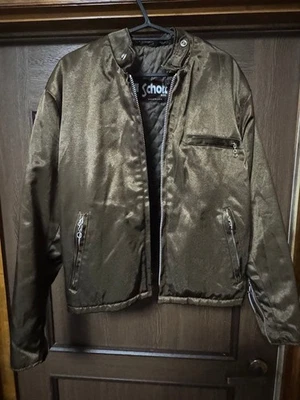 Schott Brown S Leather Single Rider Jacket with Zipper Pockets - Image 1 of 3