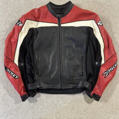 CHAQUETA MOTO JOE ROCKET BLASTER CUERO ACOLCHADA TALLA 40 NEGRA Y ROJA  Foto 1 de 4