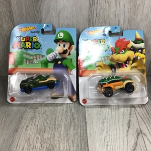Hot Wheels Nintendo Super Mario Bros Bowser & Luigi Character Cars - Picture 1 of 9
