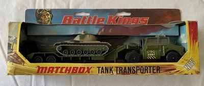 Matchbox Battle Kings K106 Army Tank Transporter with Tank And Original Box - Image 1 of 4