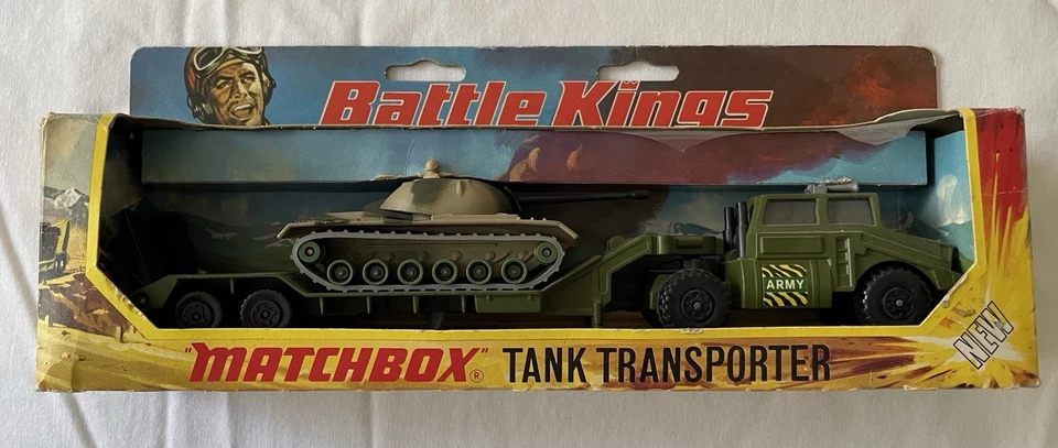 Matchbox Battle Kings K106 Army Tank Transporter with Tank And Original Box - Image 1 of 4