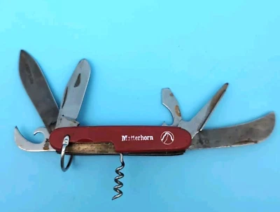 Vintage Imperial USA Camper Scout Matterhorn Red Swiss Army Knife 7 Blade K22 - Image 1 of 4