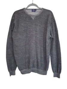 Maglione Johnnie O uomo grande grigio cotone leggero girocollo pullover - Foto 1 di 7