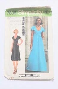 Simplicity Sewing Pattern 7836 Dress In 2 Lengths Size 8 Cut 1976 - Picture 1 of 5