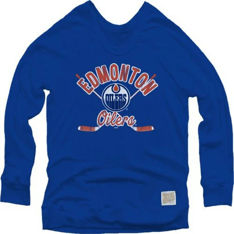 Original Retro Brand NHL Edmonton Oilers Women's Pullover Sweatshirt, Small Cover
