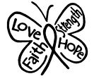 Faith Hope Love Strength Butterfly Vinyl Decal christian helmet sticker window