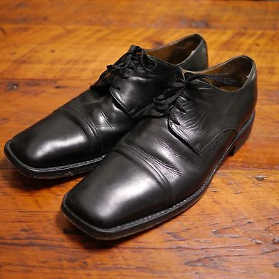 BARNEYS New York Black Leather Square Cap Toe Toe Dress Shoes Oxfords 11.5 46 - Image 1 of 4