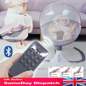Bluetooth Electric Baby Chair Swing Infant Cradle Bouncer Rocker &Music Remote - Picture 1 of 22