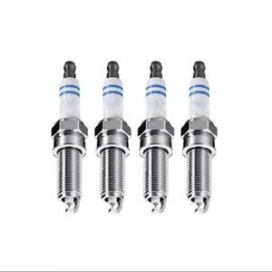 BOSCH Set of 4 Spark Plugs for Saab 9-3 t BioPower 2.0 June 2008 to June 2015 - Picture 1 of 9