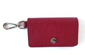 Shinola Detroit Card Holder Wallet with Clip Leather Raspberry - Picture 1 of 12