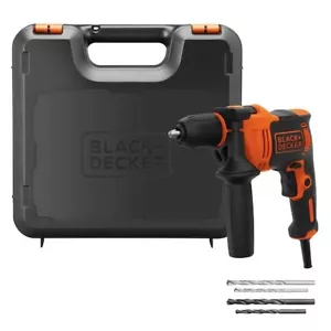 Black+ Decker 710W 1 Gear Hammer Drill BEH710KQ-GB - Picture 1 of 8