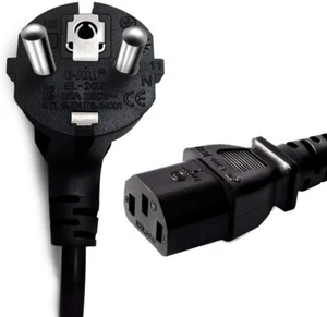 Cordon électrique universel 3G 10A 250V lot de 3 Câbles d'alimentation 3 Pin AC - Photo 1/4