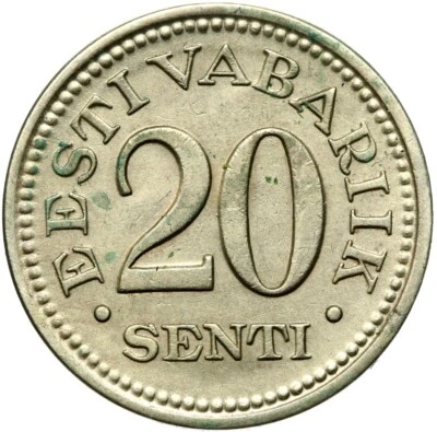 Estonia Eesti coin 20 cents Senti 1935 Tallinn condition! - Image 1 of 2