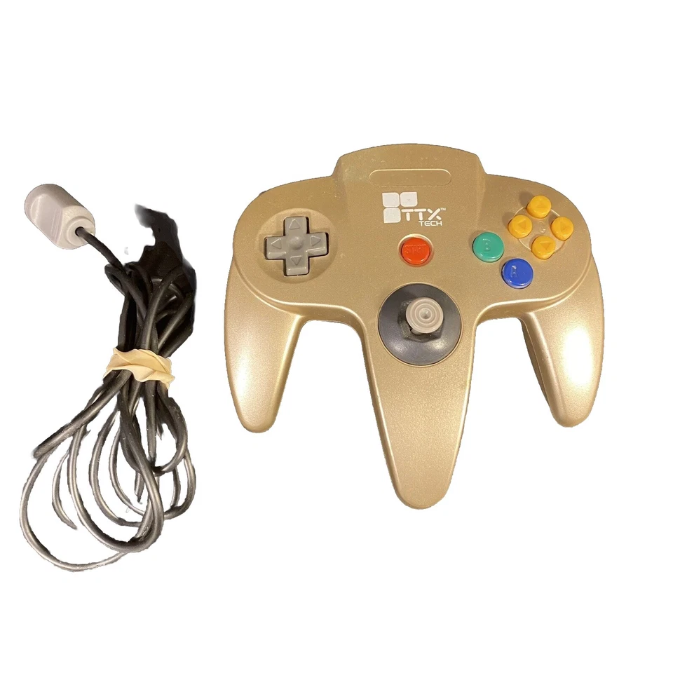 Nintendo N64 Controller Gold Ttx Tech Gamepad 643rd Party - Image 1 of 4