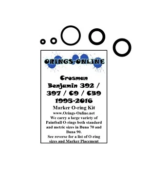 ORINGS-ONLINE Crossman Benjamin 392 / 397 / C9 / CB9 Airsoft O-ring Oring Kit x 2 rebuilds