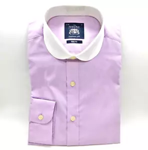 Savile Row Company Slim Fit lila/weiß Hemd Größe 16" Kragen brandneu - Bild 1 von 3