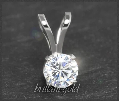 Diamant Anhänger aus 585 Gold mit 0,58ct Brillant in Si2-3; 14K Weißgold Reiter - Bild 1 von 4