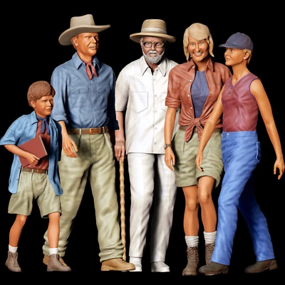 Jurassic Park Figures Resin 3d printed Unpainted Diorama Model RR Set of all 5 - Image 1 of 4