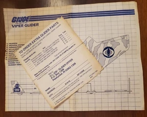 GI JOE Cobra VEHICLE 1983 Viper Glider BLUEPRINTS Instructions + Extra Parts For - Picture 1 of 5