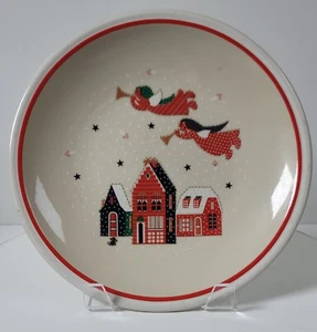 Epoch Holiday Joy Serving Platter Plate 11.5" ~ 8200 Angels and Village - Picture 1 of 5
