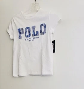 Polo Ralph Lauren Big Girls Logo Jersey T Shirt White Sz M (8-10) - NWT - Picture 1 of 1