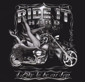 SCHÖNES T-SHIRT. SCHWARZ . BIKER PIN UP SEXY .  S M L XL XXL XXXL + KIND   - Bild 1 von 1