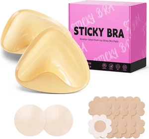 Ultra Push Up Sticky Bra Pads Inserts Double-Sided Adhesive - Large - Picture 1 of 12