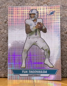 PANINI FOOTBALL STICKER TRADING CARD SILVER FOIL CHASE DOLPHINS TUA TAGOVAILOA - Picture 1 of 2