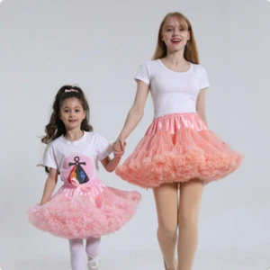 Kid Girl Lolita Tutu Skirt Ruffle Crinoline Underskirt Ballet Dance Cosplay Cute - Picture 1 of 26