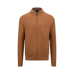 Fynch Hatton Herren Strickjacke Cardigan Zip braun 1414223 804 hazel - Picture 1 of 2
