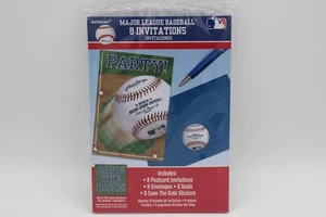 New Baseball 8 Party Invitations 8 Envelopes C2637 - Picture 1 of 6