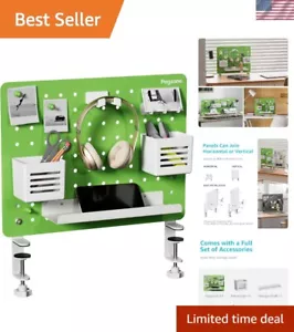 Clamp-On Desk Pegboard Organizer - Stylish Metal Storage for Office & Gaming - Picture 1 of 9