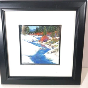 James Roybal Original Pastel Painting Winter Creek Landscape Snow Signed - Picture 1 of 7