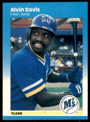 1987 Fleer Glossy Alvin Davis . Seattle Mariners #584 - Image 1 of 2